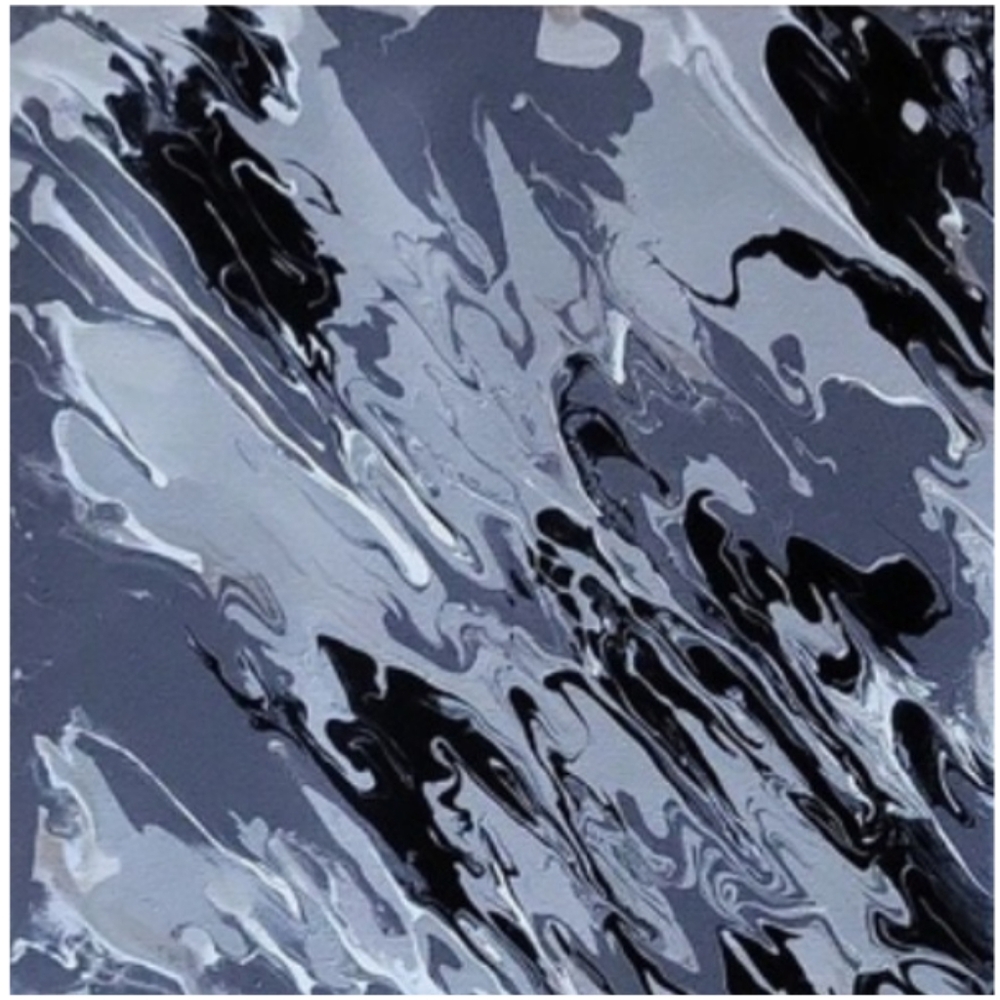 Gray Black and White Abstract Design 12 x 12 Inches Canvas Painting - Picture 2 of 4
